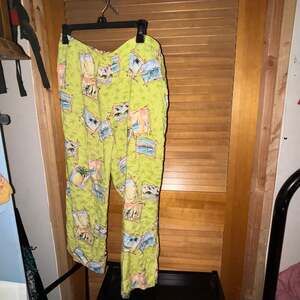 Weekend Clothes Line Pants Womens Large Yellow Pull On Elastic Waist Capri